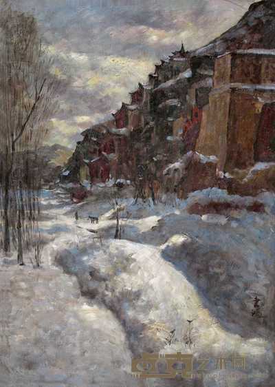 常书鸿 雪朝寒雀 70×50cm